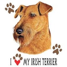 Love My Irish Terrier Dog Heat Press Transfer For T Shirt Sweatshirt Fabric 860d - $6.50