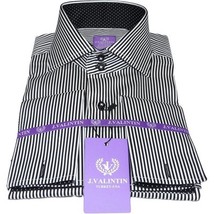 Mens Shirt J.Valintin Turkey Usa Egyptian Cotton Axxess Style 1f94-06 Black image 2