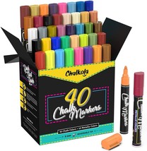 Chalkola Chalk Markers - Pack of 40 (Neon, Classic Metallic) Chalk Pens ... - £76.01 GBP