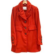 Jessica Simpson Orange/Red Pea Coat Button Down Size Small - $33.25