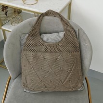 Handmade Lady Retro Chic Crochet Handbag Korean Fashion Knitting Hollow Out Vest - £22.02 GBP