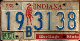 Vintage Indiana License Plate -  Plate 1976  Crafting Birthday Man Cave - $28.79