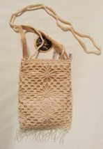 La Regale Champagne Ecru Crochet Beaded Evening Bag Crossbody Handbag Pu... - $19.47