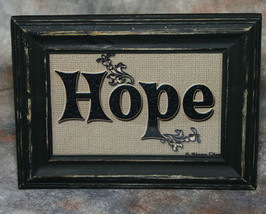Hope Sign in Distressed Shabby Black Frame 4x6 - £6.20 GBP