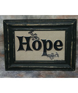 Hope Sign in Distressed Shabby Black Frame 4x6 - £6.35 GBP