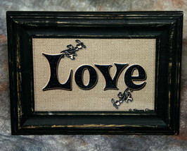 Love Sign in Distressed Shabby Black Frame 4x6 - £6.25 GBP