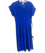 Elizabeth &amp; Nicole Blue XL Pleated Skirt Womens Dress NEW - $41.71 CAD