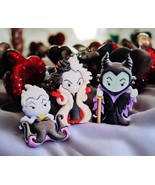 Disney Ursula Cruella De Vil &amp; Maleficent Buttons Boutons Botones 3pc Se... - $11.87