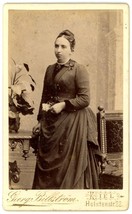 CIRCA 1870&#39;S CDV Lovely German Woman Wearing Black Dress Bilstrom Kiel Germany - £7.46 GBP