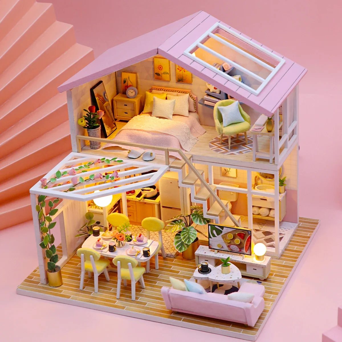 Doll House Mini  DIY Small Kit Production Room Princess Toys, Home Bedroom - £32.28 GBP+