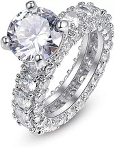 3ct Cushion Cut Halo Wedding Rings for Women 14K Gold Plated AAA Cubic Z... - $9.99