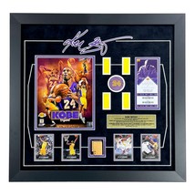 Kobe Bryant Lakers Game Used Ticket, Floor &amp; Last Game Confetti Framed #D/50 COA - £610.06 GBP