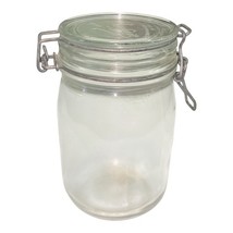 Le Parfait Super Jar 7" Tall Wire Bail Glass Canister France 3.5" Base Vtg Quart image 3