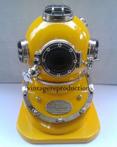 U.S Navy Mark V 18&quot; Diving Helmet Deep Sca Yellow diving helmet Replica - £510.47 GBP