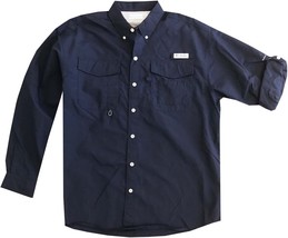 Columbia Distant Water PFG Omni-Shade  Long Sleeve Vented Navy Blue Shir... - $452.56 MXN