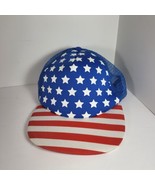 USA Flag Trucker Hat Mesh Snapback Cap Stars Stripes Patriotic Blue Red ... - £8.69 GBP