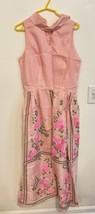 Vintage Alfred Shaheen Pink Floral Painted Maxi Hawaiian Dress Formal Party 12 - £118.69 GBP