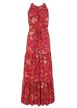 ANISTON Red Floral Summer Maxi Dress UK 16 US 12 EUR 44 (fm13-14) - £48.31 GBP