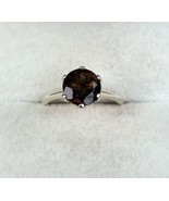 Brazilian Smoky Quartz Solitaire Ring in Sterling Silver (Size 7.75) 2.5... - £12.97 GBP