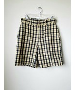 Savane Yellow Blue Flat Front Cotton Casual Shorts 32W - $16.83