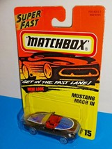 Matchbox Mid 1990s Release #15 Mustang Mach III Black w/ Dark Blue Tampos - £3.88 GBP