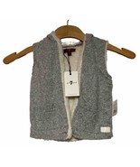 7 For All Mankind Hoodie Girls 12M Fuzzy Hooded Jacket Vest - $13.20