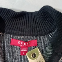 GUESS Los Angeles Women’s Black & White 1/4 Zip Pullover Sweater Jacket Size L image 3