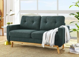 Mid-Century Modern Loveseat: 67.7&quot; Wide Tufted Sofa - $208.99