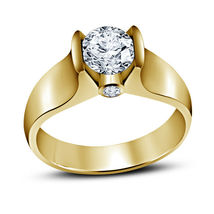 14K Yellow Gold Finish Simulated Diamond Women&#39;s Engagement And Wedding Ring - £57.66 GBP