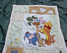 Winnie The Pooh Baby Infant Nursery Quilt Blanket Crib Throw Tree Bird Piglet - $35.63