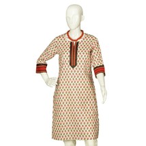 Srishti S-91cm 100%Cotton Kurta with Hibiscus Flower Design/FREE SHIP - £16.07 GBP