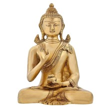 Buddha statue brass Meditaion 6 inches height - £78.38 GBP