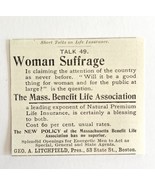Mass Life Benefit Womens Suffrage 1894 Advertisement Victorian Insurance... - $19.99