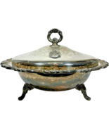 VTG Oneida Silver Plated Footed Serving Dish: Ornate Etched Detailed Des... - $44.05