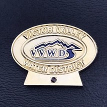 Victor Valley Water District Pin Gold Tone Vintage VVWD Jeweled Gem - $9.95