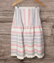 Present Co Wool Blend Drop Waist Skirt Size 9/10 Fringe Western Boho Vin... - £21.18 GBP