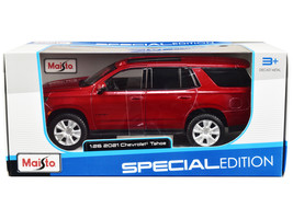 2021 Chevrolet Tahoe Red Metallic with Sunroof 1/24 Diecast Model Car by... - $40.99