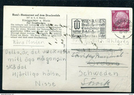Germany 1937 Photo Post Card to Sweden Used Drachenfels  12780 - £7.78 GBP