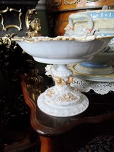 Meissen pedestal compote with old Limoge bowl (c1904) gorgeous decor in ... - $7,011.90 MXN