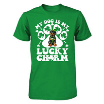 My Dog Is My Lucky Charm Rottweiler Paw Tshirt St Patrick&#39;s Shamrock Clover Gift - £14.51 GBP+