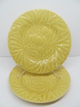 Bordallo Pinhiero Portugal Set Of 2 Yellow Cherries 7 3/4&quot; Salad Plates VGC - £14.85 GBP