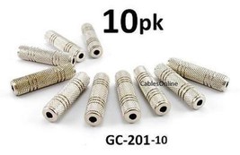 10-Pack 3.5Mm Mono Metal Barrel Connector Female/Female Coupler Gender Changer - £16.43 GBP