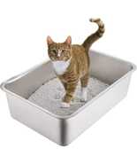 Durable Stainless Steel Easy Clean Cat Litter Box - £37.91 GBP