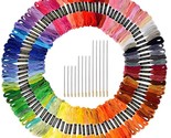 124 Skeins Embroidery Floss Cross Stitch Thread With Needles - £15.72 GBP