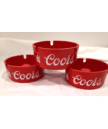 Lot of 3 - Vintage Coors Beer Ashtrays Red Plastic Made in USA - Man Cave 1970s - $18.61