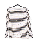 Talbots Shirt PL Womens Petite L Striped Black White Gold Dots Metallic ... - £17.74 GBP