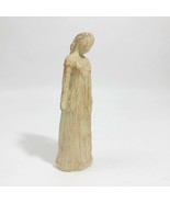 Thoughtful Woman Figurine Statue Faux Wood 8x2x2.5 inches - $281.95 MXN