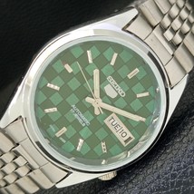 JAPAN MADE REFURBISHED SEIKO 5 AUTOMATIC MENS WATCH GREEN DIAL CUSTOM a4... - $45.99
