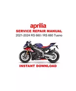Aprilia RS 660/Tuono 2021-2024 Service Repair Workshop Manual (Digital D... - $11.26 CAD