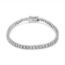 Elegant 14k White Gold 3.0 Cttw Miracle Set Round-cut Lab Grown Diamond Bracelet - $3,256.00